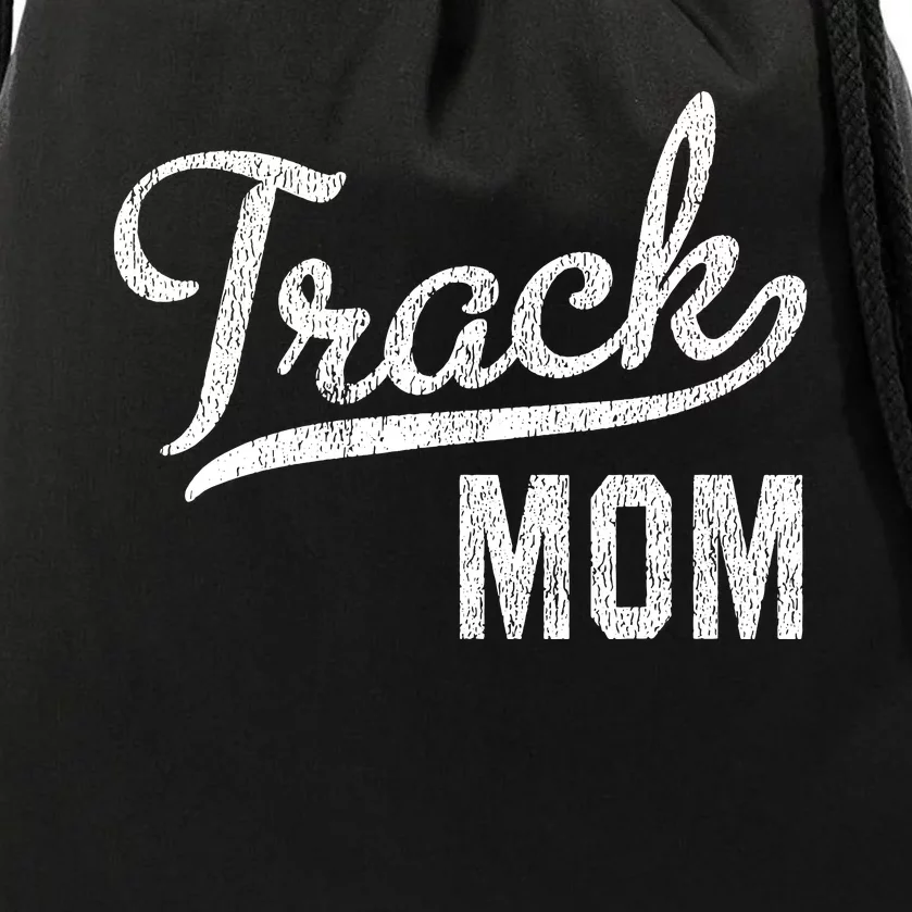 Track Mom Proud Track And Field Mom Gift Drawstring Bag