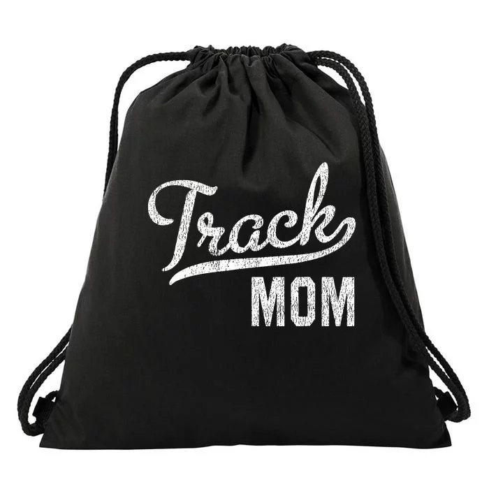 Track Mom Proud Track And Field Mom Gift Drawstring Bag