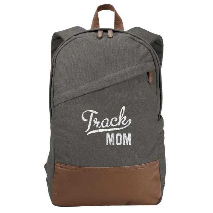 Track Mom Proud Track And Field Mom Gift Cotton Canvas Backpack