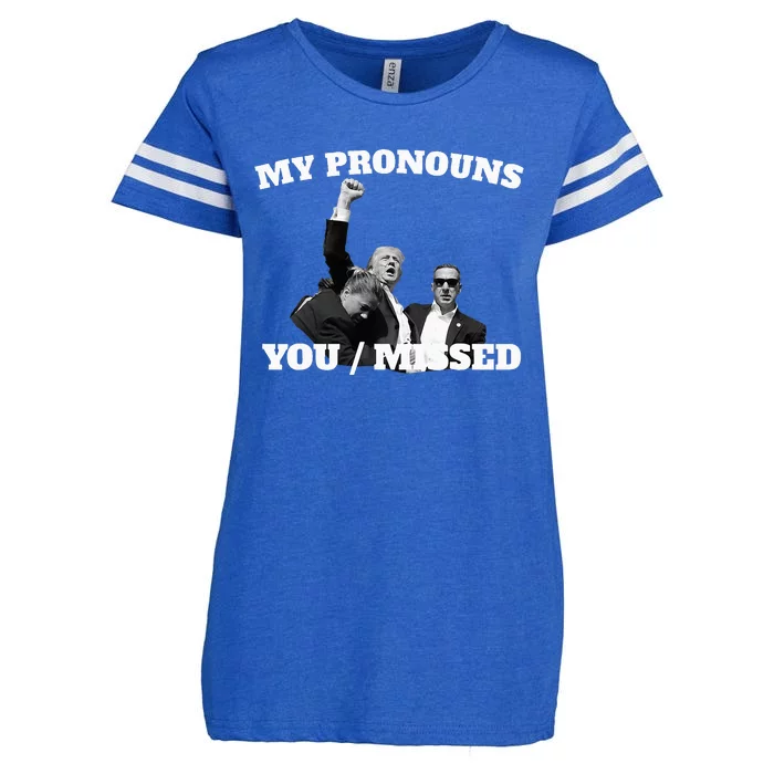 Trump My Pronouns You Missed Enza Ladies Jersey Football T-Shirt