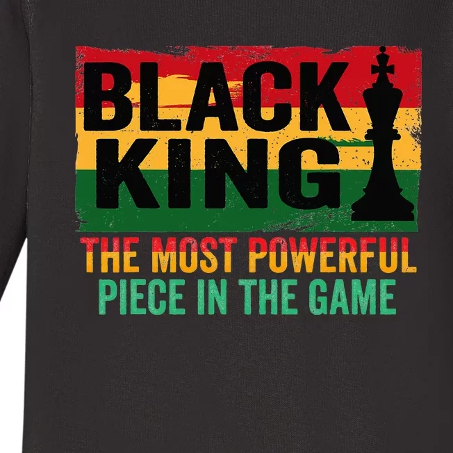 The Most Powerful Piece In The Game Black King Baby Long Sleeve Bodysuit