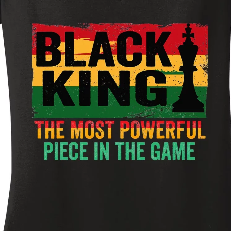 The Most Powerful Piece In The Game Black King Women's V-Neck T-Shirt