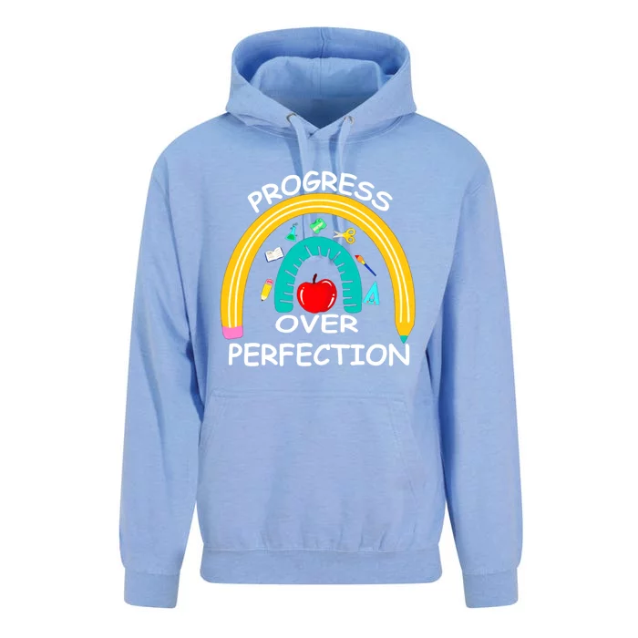 Teacher Motivational Progress Over Perfecti To School Great Gift Unisex Surf Hoodie