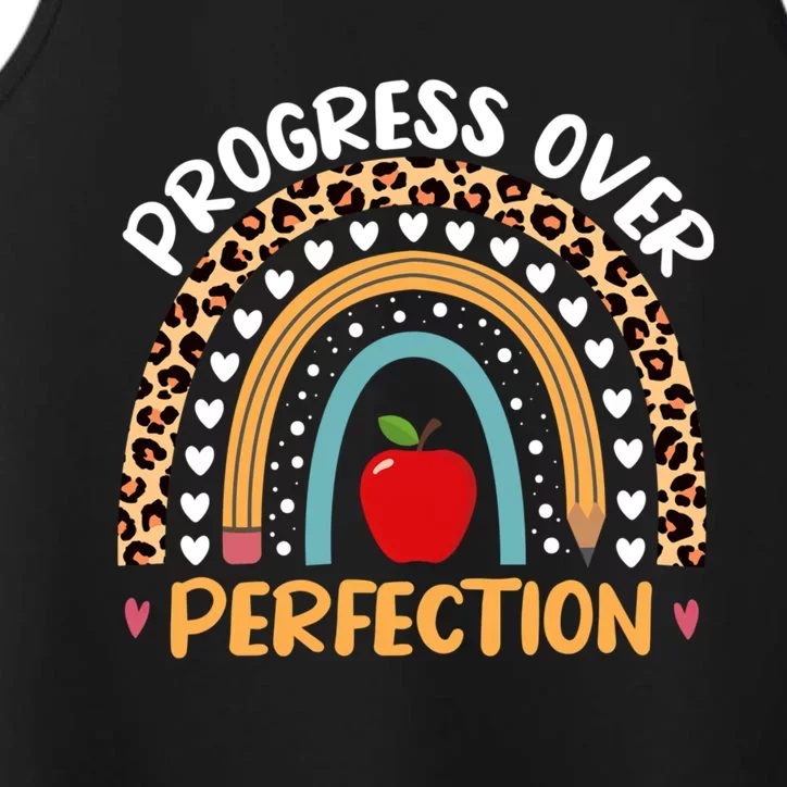 Teacher Motivational Progress Over Perfecti To School Gift Performance Tank