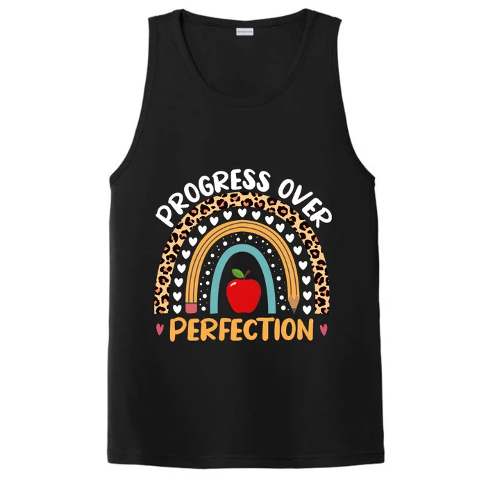 Teacher Motivational Progress Over Perfecti To School Gift Performance Tank