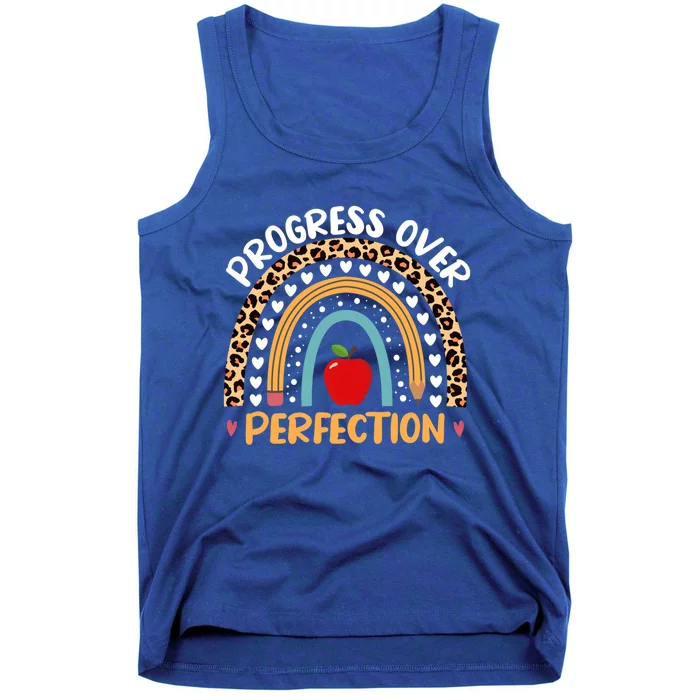 Teacher Motivational Progress Over Perfecti To School Gift Tank Top