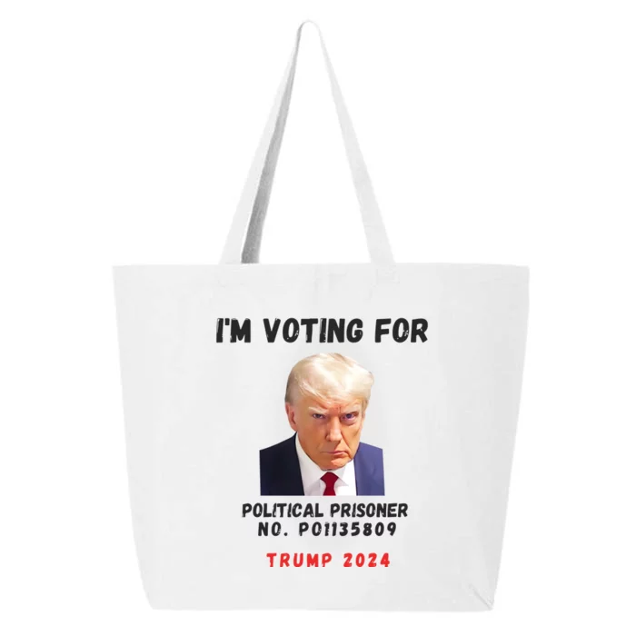 Trump Mugshot Political Prisoner Im Voting For Political 25L Jumbo Tote