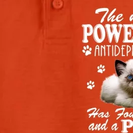 The Most Powerful Antidepressant Has Four Paws And A Purr Cute Gift Dry Zone Grid Performance Polo