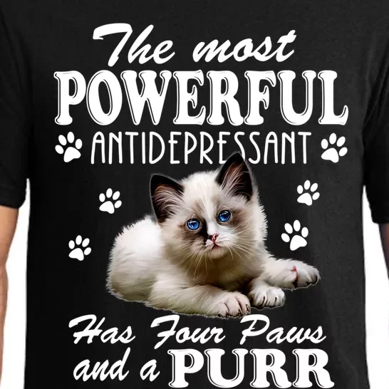 The Most Powerful Antidepressant Has Four Paws And A Purr Cute Gift Pajama Set