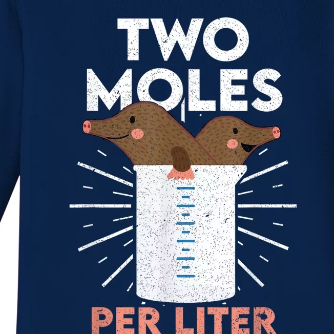 Two Moles Per Liter Funny Chemistry Science Tee Baby Long Sleeve Bodysuit