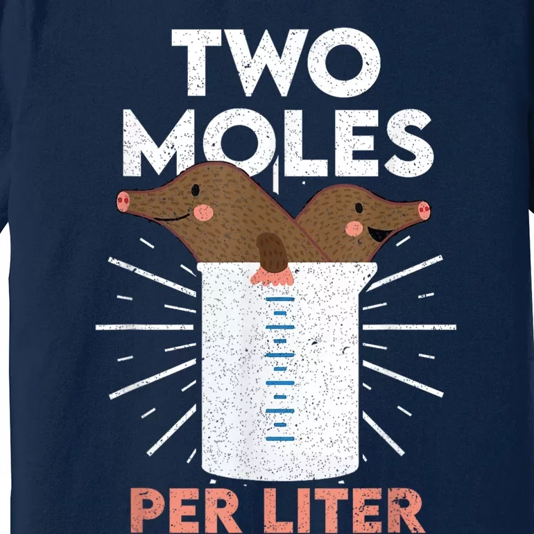 Two Moles Per Liter Funny Chemistry Science Tee Premium T-Shirt