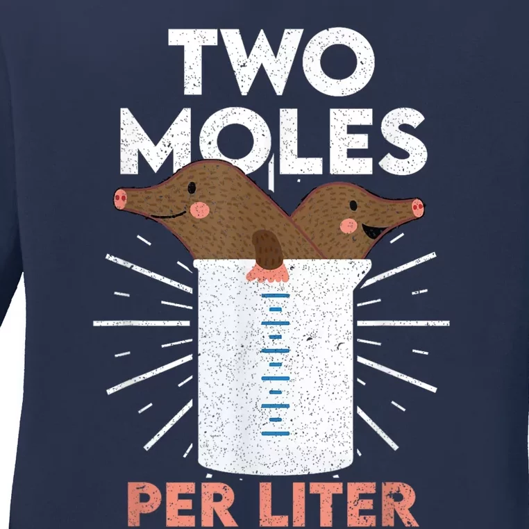 Two Moles Per Liter Funny Chemistry Science Tee Ladies Long Sleeve Shirt