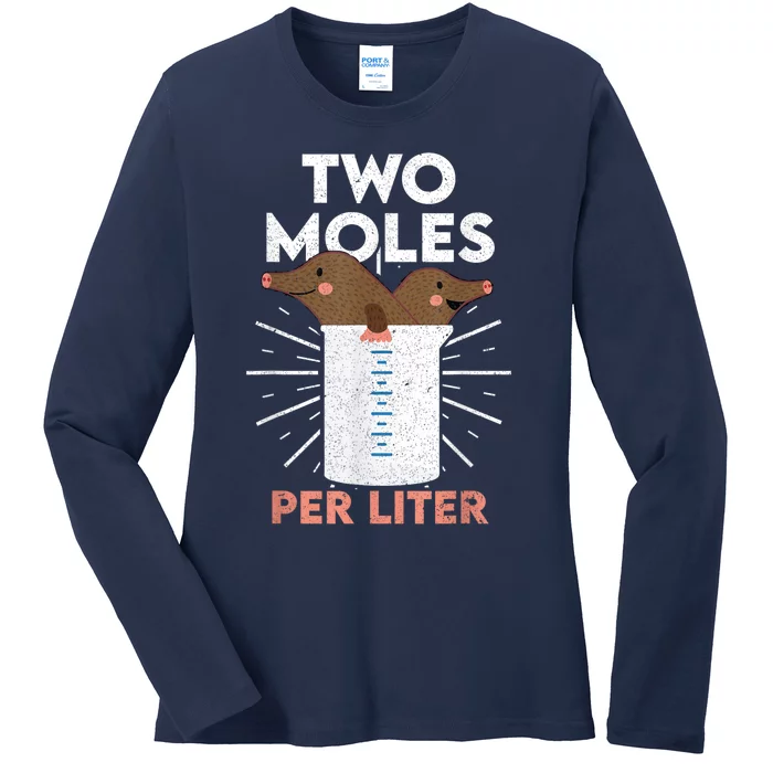 Two Moles Per Liter Funny Chemistry Science Tee Ladies Long Sleeve Shirt