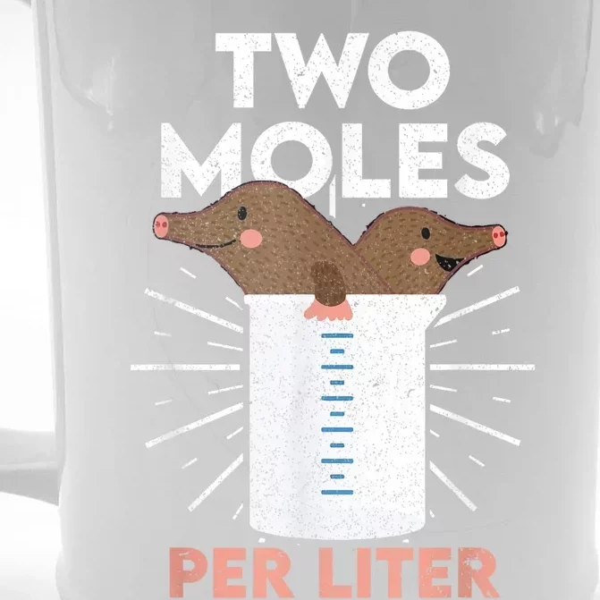 Two Moles Per Liter Funny Chemistry Science Tee Front & Back Beer Stein