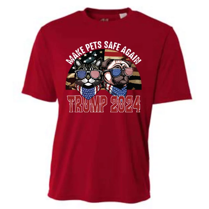 Trump Make Pets Safe Again Funny Save Our Pets Vote Trump Cooling Performance Crew T-Shirt