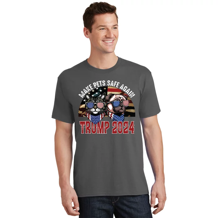 Trump Make Pets Safe Again Funny Save Our Pets Vote Trump T-Shirt