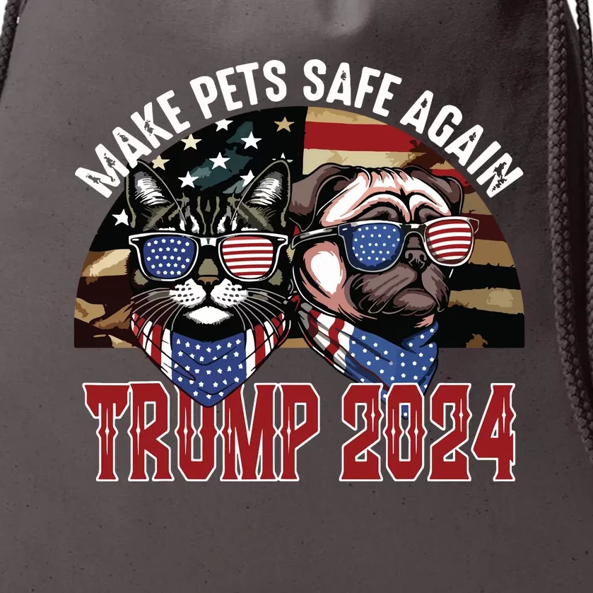 Trump Make Pets Safe Again Funny Save Our Pets Vote Trump Drawstring Bag