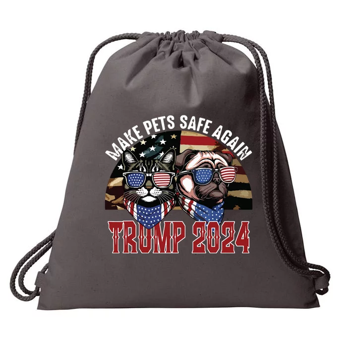 Trump Make Pets Safe Again Funny Save Our Pets Vote Trump Drawstring Bag