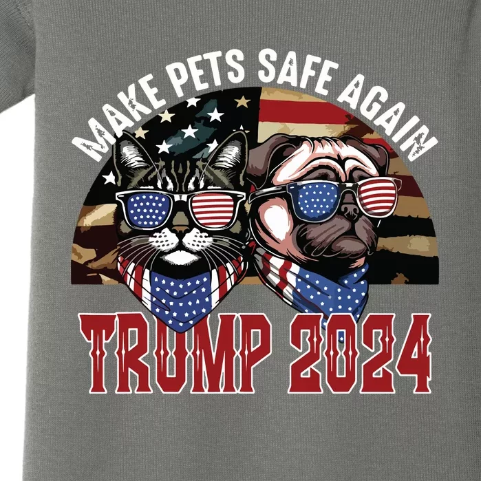 Trump Make Pets Safe Again Funny Save Our Pets Vote Trump Baby Bodysuit