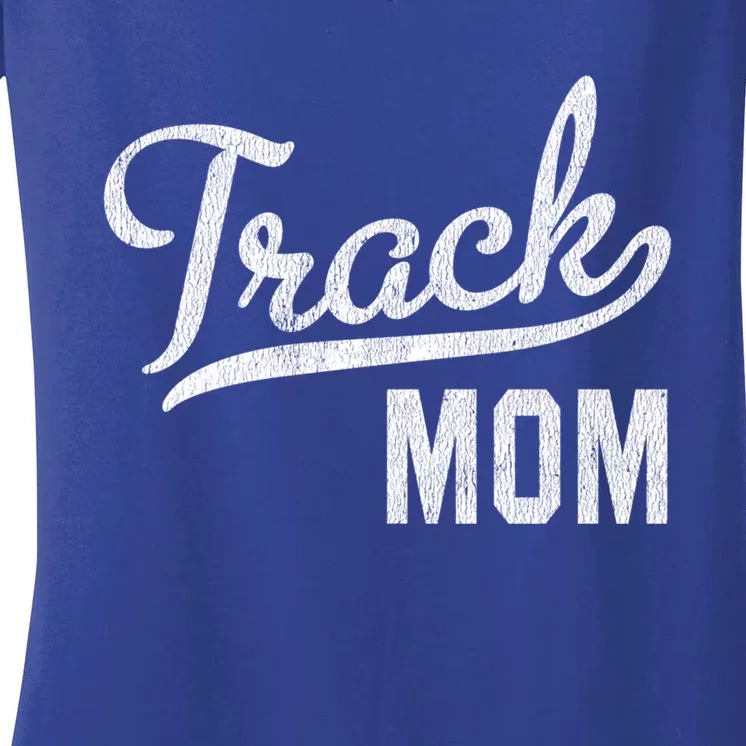 Track Mom Proud Track And Field Mom Gift Women's V-Neck T-Shirt