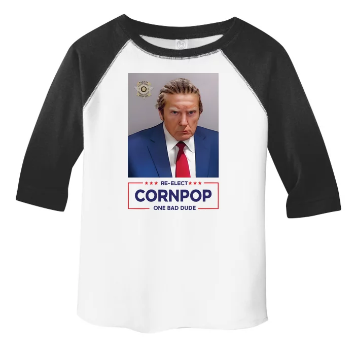 Trump Mugshot ReElect Cornpop One Bad Dude Toddler Fine Jersey T-Shirt