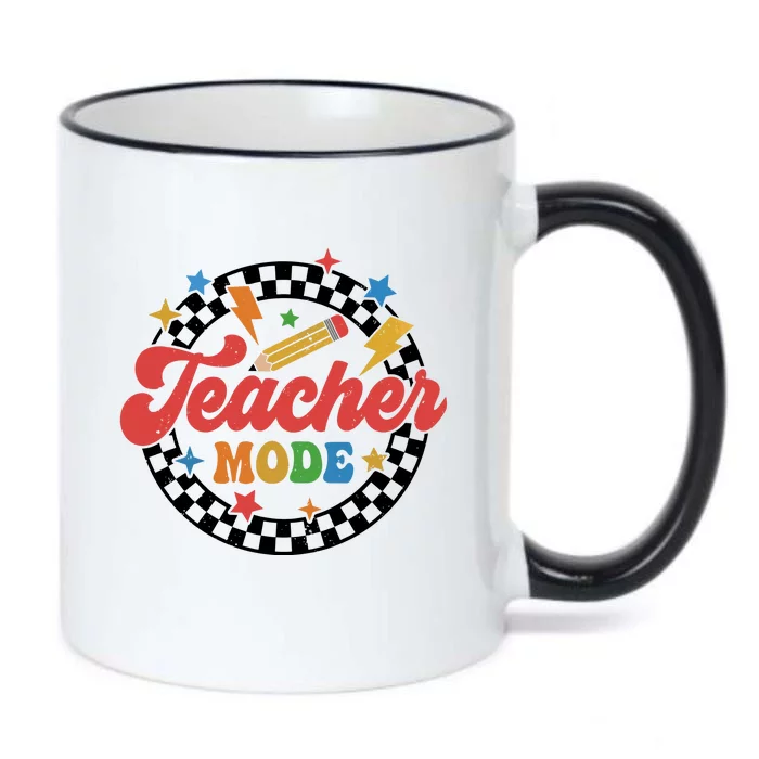 Teacher Mode Retro Vibe Back To School Teacher Life Black Color Changing Mug