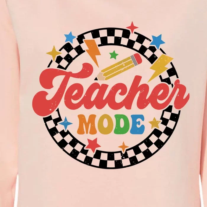 Teacher Mode Retro Vibe Back To School Teacher Life Womens California Wash Sweatshirt