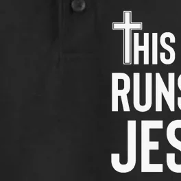 This Mom Runs On Jesus Christian Mother's Day Dry Zone Grid Performance Polo