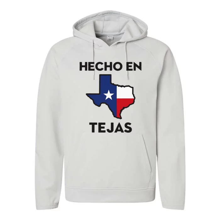 Texan Mexican Roots Hecho En Tejas Mexico Texas American Performance Fleece Hoodie