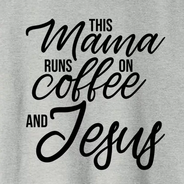 This Mama Runs On Coffee And Jesus Christian Mother Funny Gift Women's Crop Top Tee