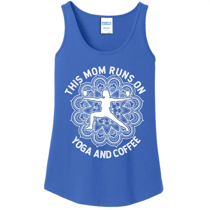 This Mom Runs On Coffee And Yoga Yogini Mama Gift Ladies Essential Tank