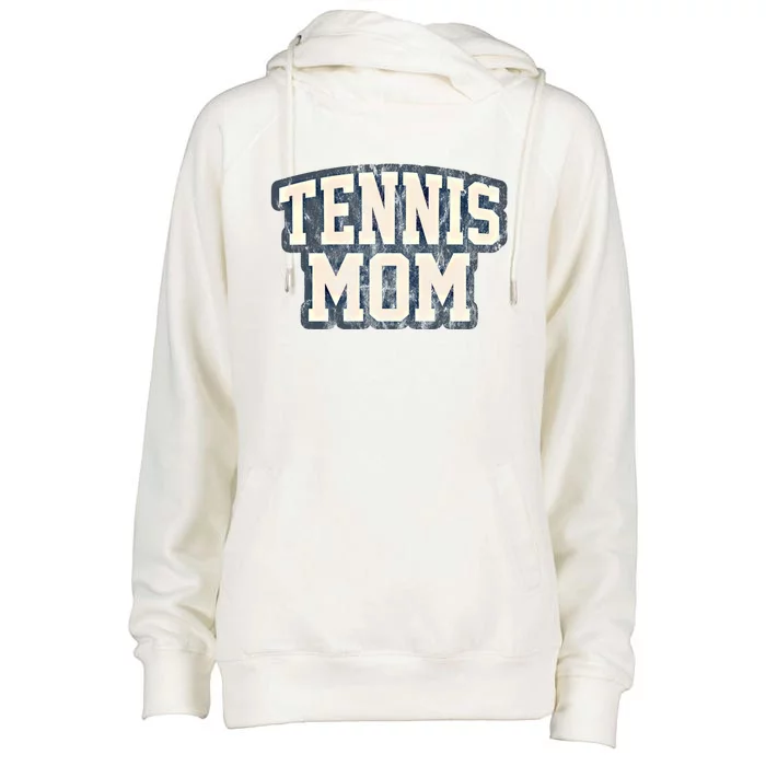 Tennis Mom Retro Vintage Cute Gift Womens Funnel Neck Pullover Hood