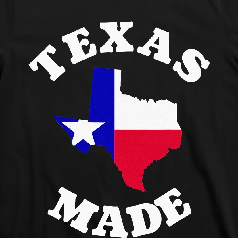 Texas Made Red White And Blue Texas Flag Texas State Pride T-Shirt