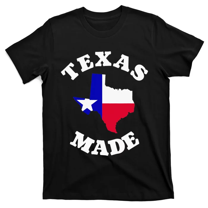 Texas Made Red White And Blue Texas Flag Texas State Pride T-Shirt