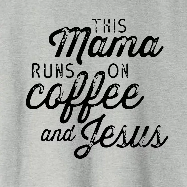 This Mama Runs On Coffee And Jesus Cute Christian Quote Women's Crop Top Tee