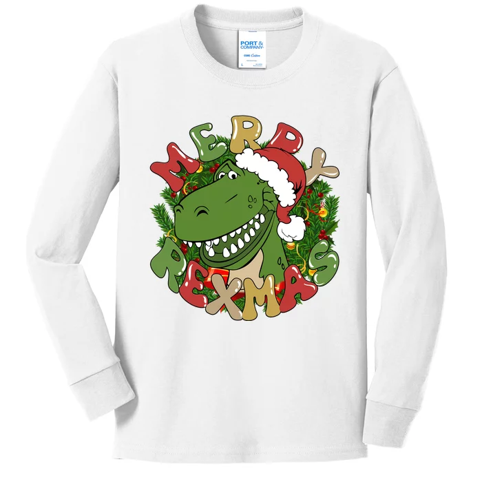 Toy Merry Rexmas Toy Rex Christmas Dinosaur Kids Long Sleeve Shirt