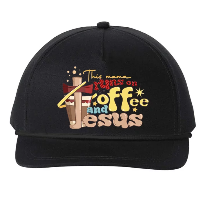 This mom runs on coffee and Jesus! Funny Snapback Five-Panel Rope Hat