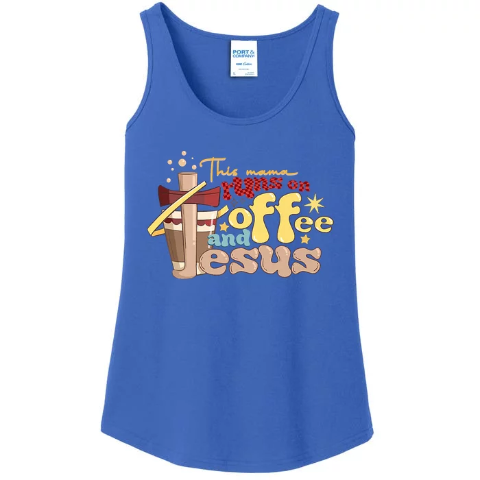 This Mom Runs On Coffee And Jesus! Ladies Essential Tank