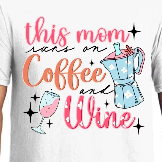 This Mom Runs On Coffee And Wine Pajama Set