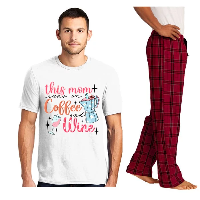 This Mom Runs On Coffee And Wine Pajama Set