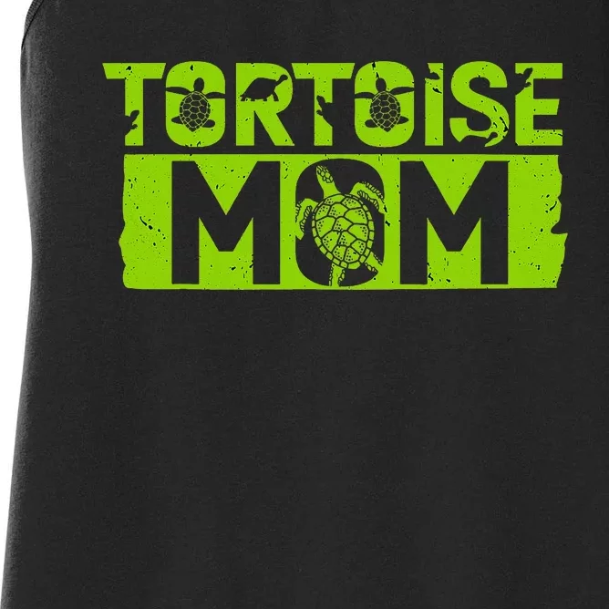 Tortoise Mom Reptiles Tortoiselover Women's Racerback Tank