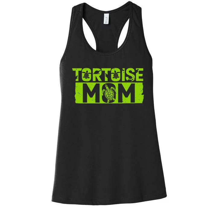 Tortoise Mom Reptiles Tortoiselover Women's Racerback Tank