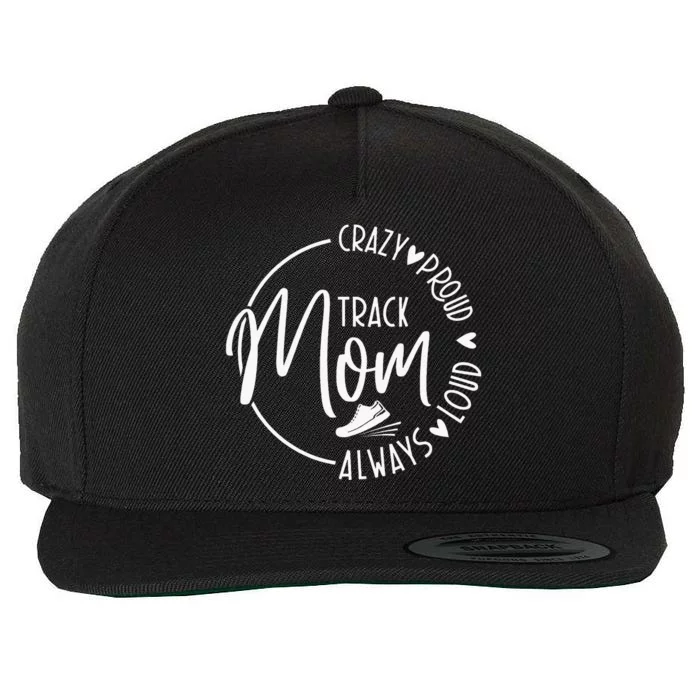 Track Mom Runner Sports Mom Motherhood Wool Snapback Cap