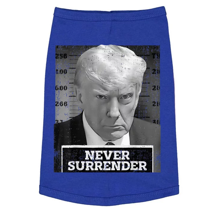 Trump Mug Shot Donald Trump Mug Shot Never Surrender Doggie Tank