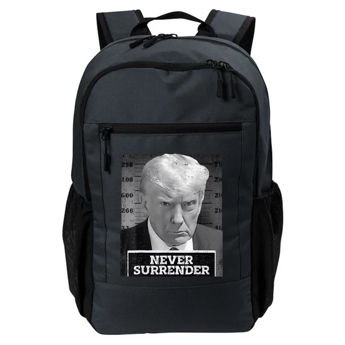 Trump Mug Shot Donald Trump Mug Shot Never Surrender Daily Commute Backpack