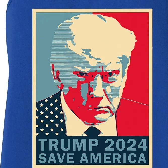 Trump Mug Shot 2024 Save America Trump Women's Racerback Tank