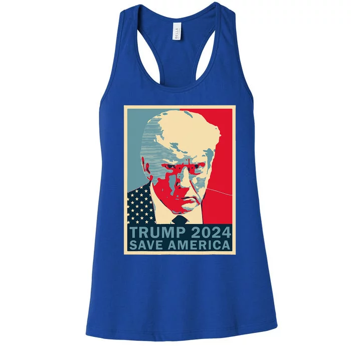 Trump Mug Shot 2024 Save America Trump Women's Racerback Tank