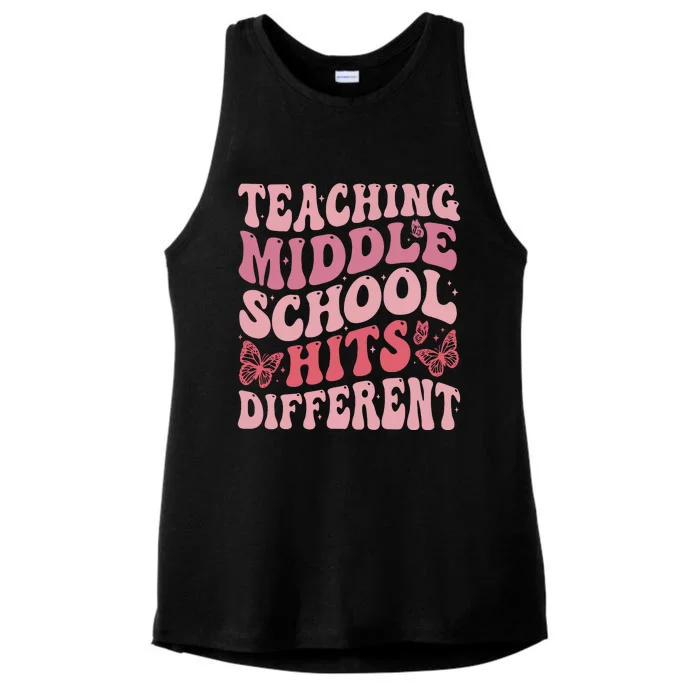 Teaching Middle School Hits Different Ladies Tri-Blend Wicking Tank