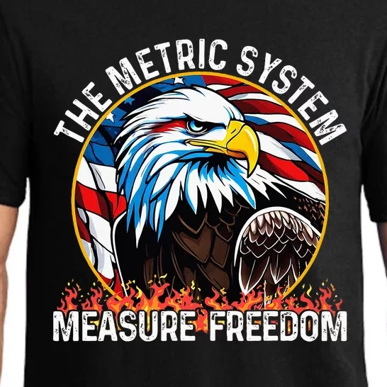 The Metric System CanT Measure Freedom Eagle Usa Flag Pajama Set