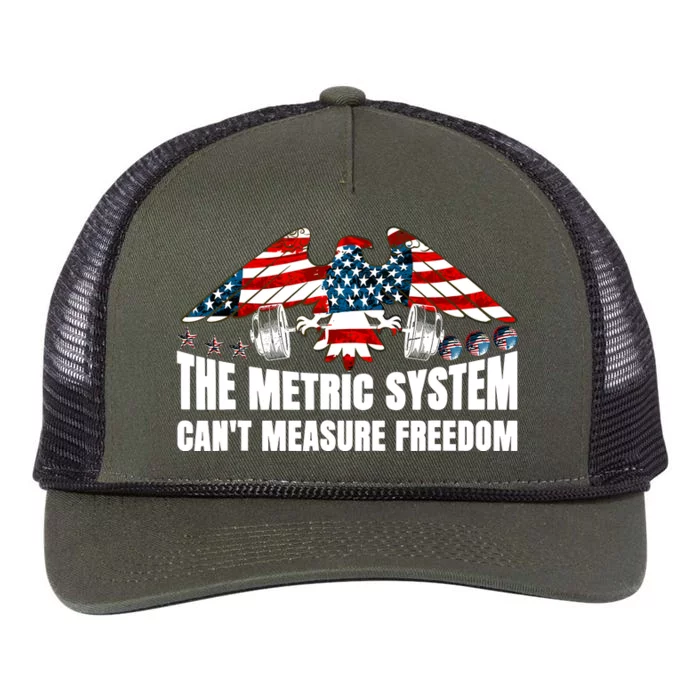 The Metric System Cant Measure Freedom Funny 4th Of July Retro Rope Trucker Hat Cap